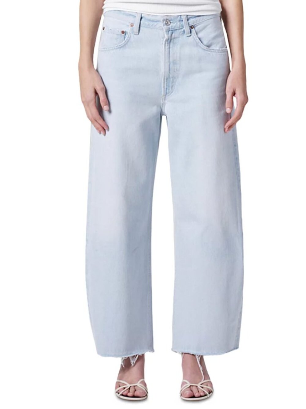 AGOLDE Low Curve Fray Mid Rise Jeans in Flourish 26 NWOT